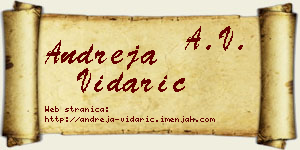 Andreja Vidarić vizit kartica